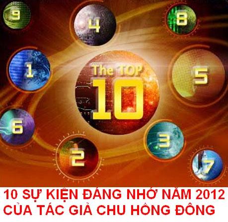 10 KỈ NIỆM ĐÁNG NHỚ NĂM 2012 CỦA CHU HỒNG ĐÔNG